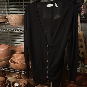 Michael stars black cashmere cardigan with 7 buttons one size